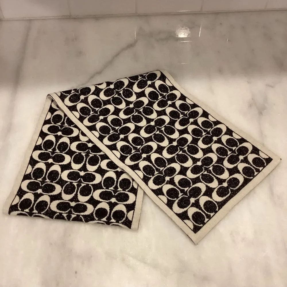 Coach Signature Lurex Merino Wool Scarf Muffler (COACH F82844)
